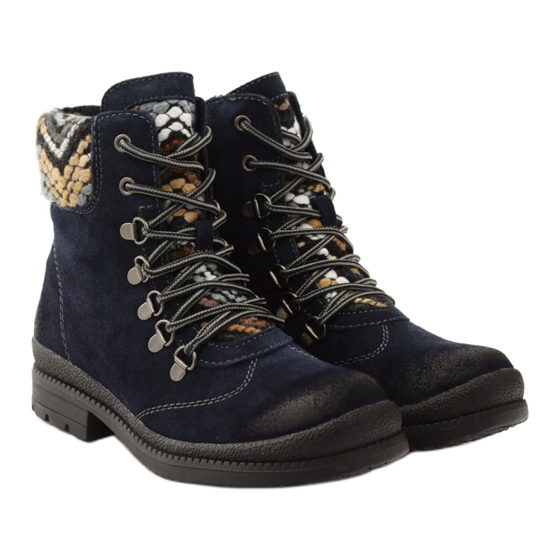 Lavoratori coibentati in pelle Filippo 393 blu navy 4