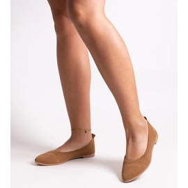 Ballerine Wendana in tessuto caramello marrone 1