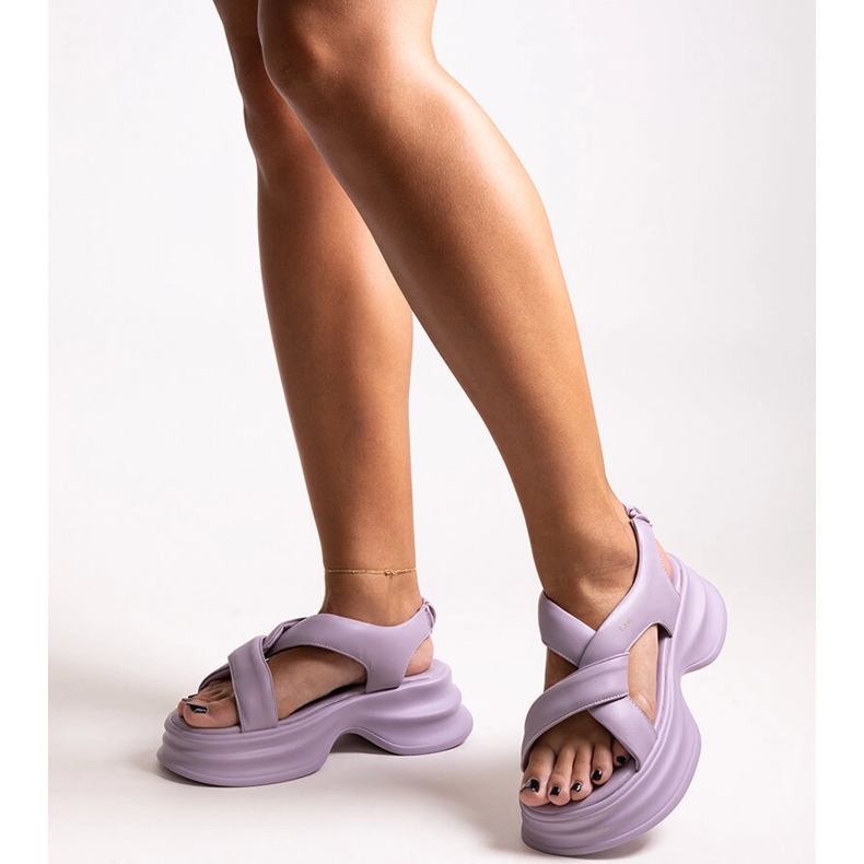 Sandali in pelle viola GOE NN2N4103 1