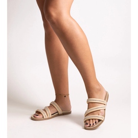 Infradito beige con strass di Martinela 1