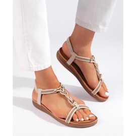 Sandali slip-on da donna beige 2