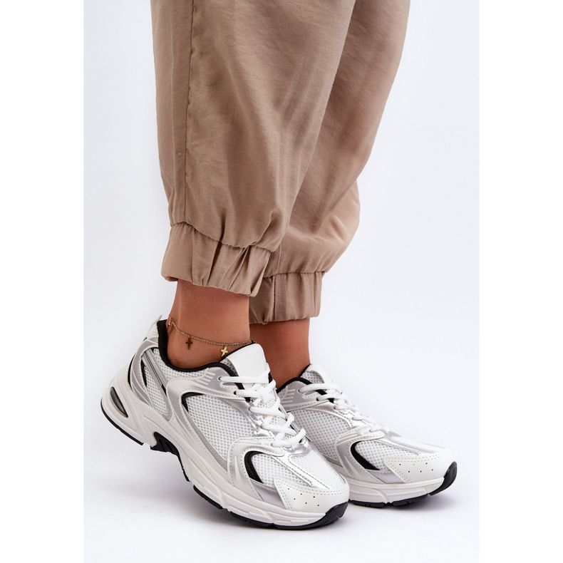 Scarpe Sportive da Donna Sneakers Bianche e Nere Leranea bianco 1