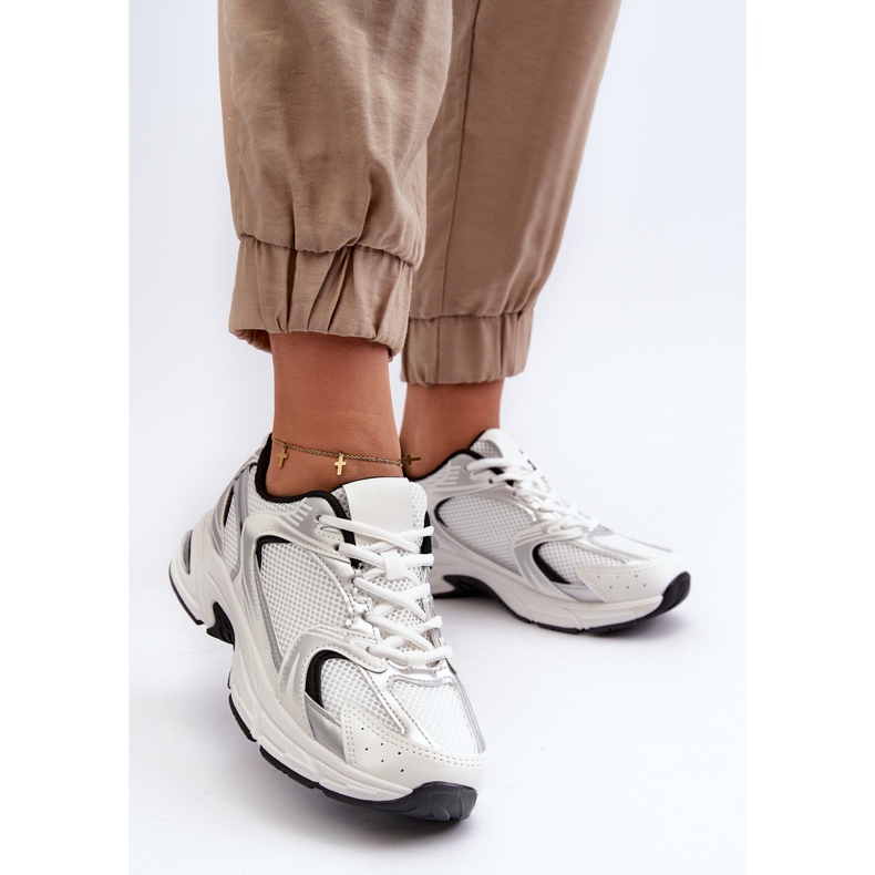 Scarpe Sportive da Donna Sneakers Bianche e Nere Leranea bianca 2