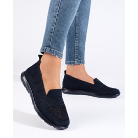 Slip on da donna in tessuto blu navy 1