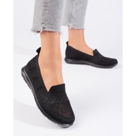 Slip-on da donna in tessuto nero 1