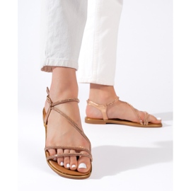 Sandali da donna in glitter marrone 2