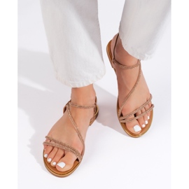 Sandali da donna in glitter marrone 1