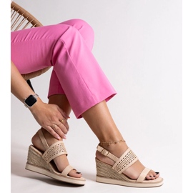 Sandali con zeppa Muhja beige 1