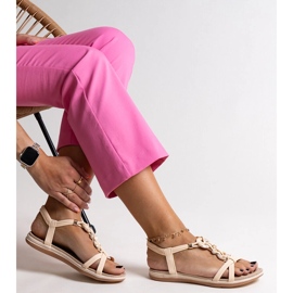 Sandali beige con pietre Mimosa 1