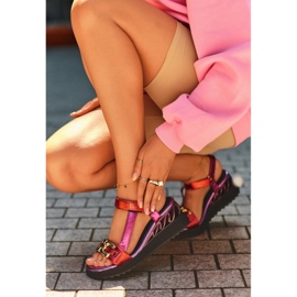 S.Barski Sandali con zeppa da donna D&amp;A CR954 Viola 2