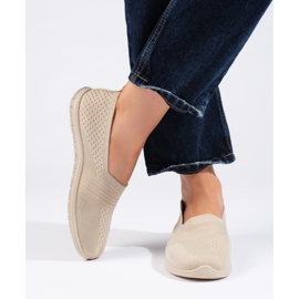 Scarpe slip-on sportive beige 2