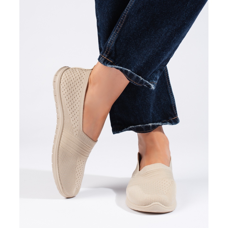 Scarpe slip-on sportive beige 2