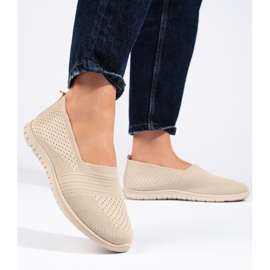 Scarpe slip-on sportive beige 1