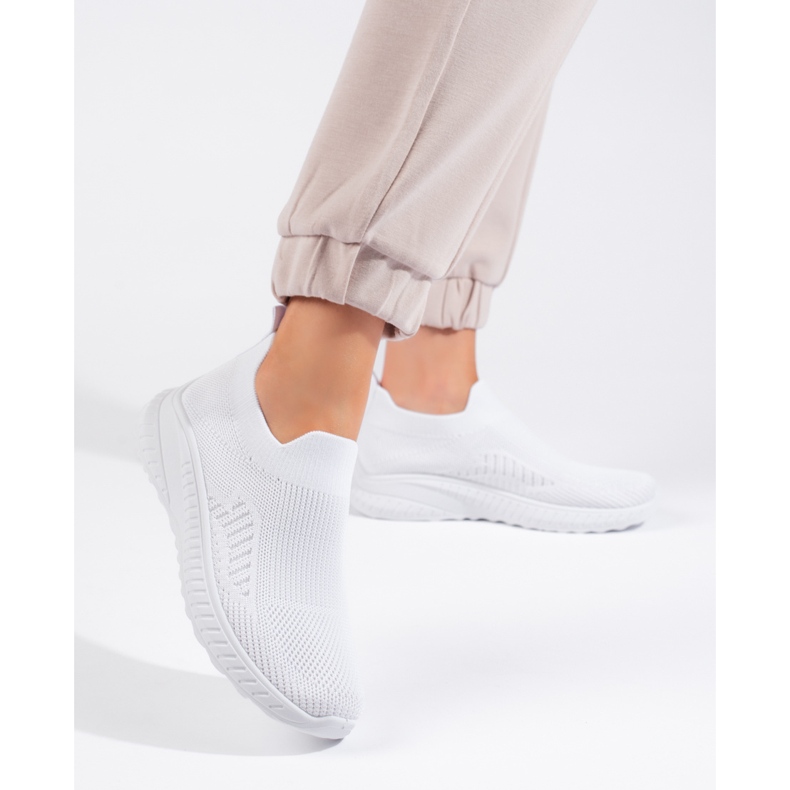 Scarpe sportive slip-on bianche da donna bianco 1