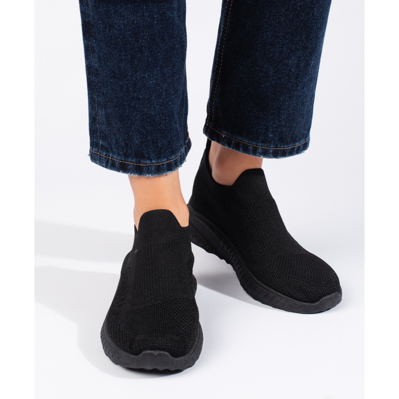 Scarpe sportive slip-on da donna nere nero 2
