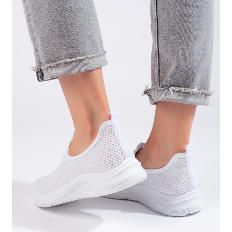 Sneakers bianche in tessuto bianco 1