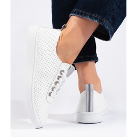 Sneakers da donna bianche traforate bianco 1