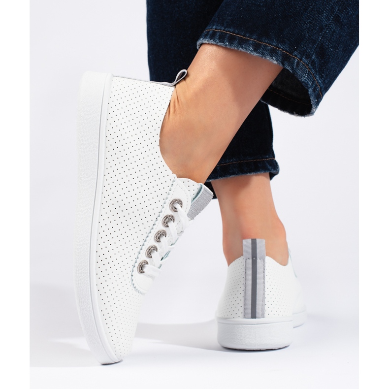Sneakers da donna bianche traforate bianca 1