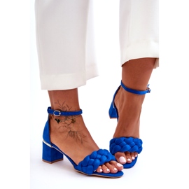 Seastar Sandali Intrecciati In Pelle Scamosciata Blu Essenza 2