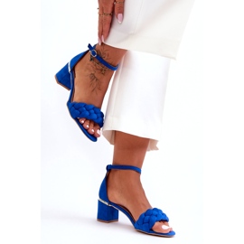 Seastar Sandali Intrecciati In Pelle Scamosciata Blu Essenza 3