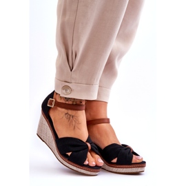 Sandali con zeppa da donna neri nero 4