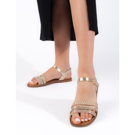 Sandali bassi dorati da donna d'oro 1