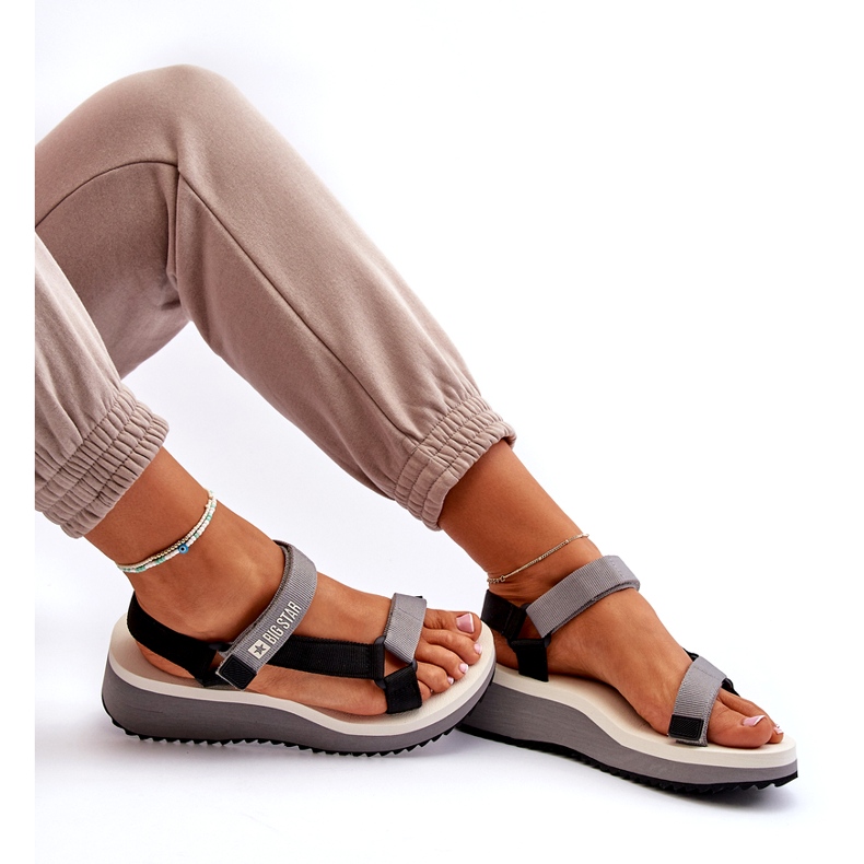 Sandali Da Donna Su Piattaforma E Zeppa Big Star NN274A054 Grigi grigio 4