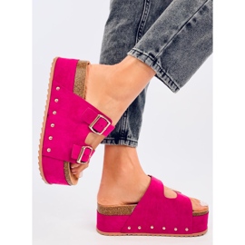 Ciabatte Galzai con plateau in sughero fucsia rosa 2