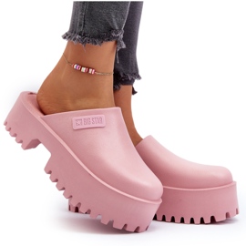 Infradito da donna su suola massiccia Big Star NN274020 Rosa 5