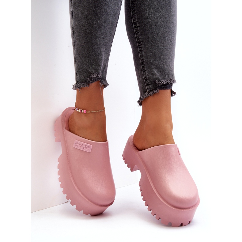 Infradito da donna su suola massiccia Big Star NN274020 Rosa 1