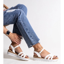 Sandali bianchi con zeppa bassa Hikma bianco 1