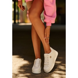 Sneakers Basse da Donna con Plateau Bianche Telirra bianca 2