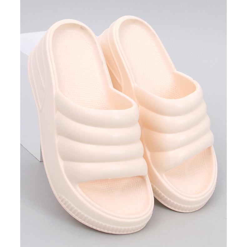Diames Sandali con zeppa in schiuma beige 1