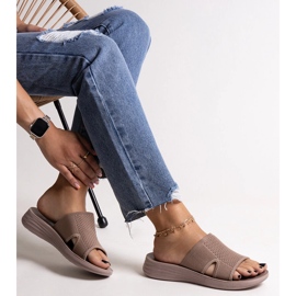 Ciabatte Linah con plateau marrone 1