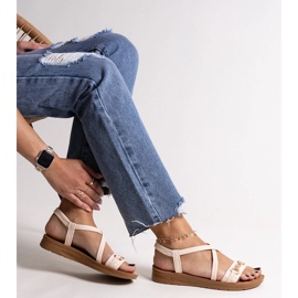 Sandali beige con fibbia dorata Pamphila 1