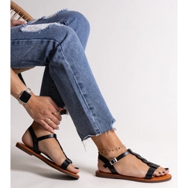 Sandali flat colore nero amaranto 1