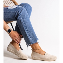 Sneaker slip-on Shadhi in tessuto beige 1
