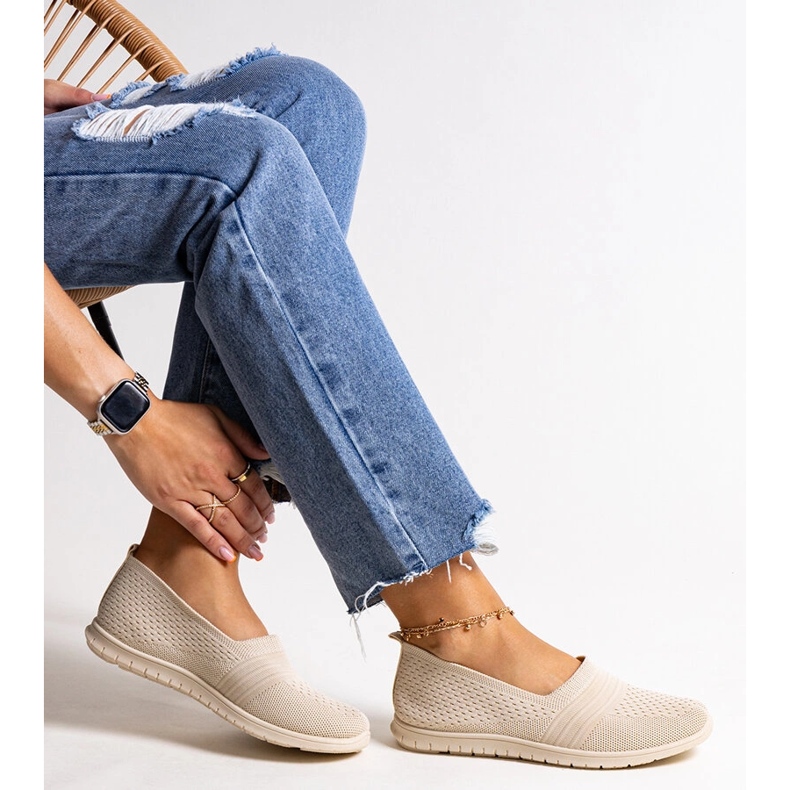 Scarpe da ginnastica slip-on Shalha beige 1