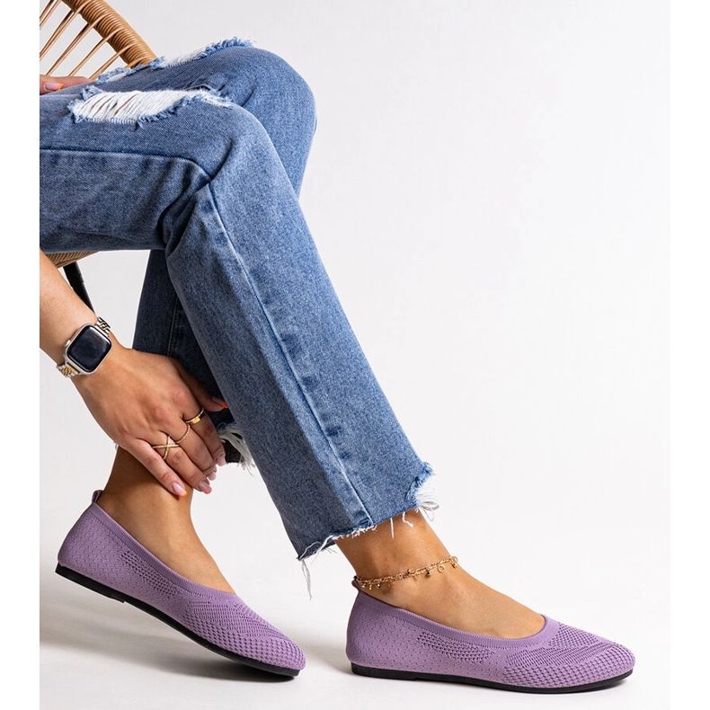 Ballerine in tessuto viola di Yafia 1