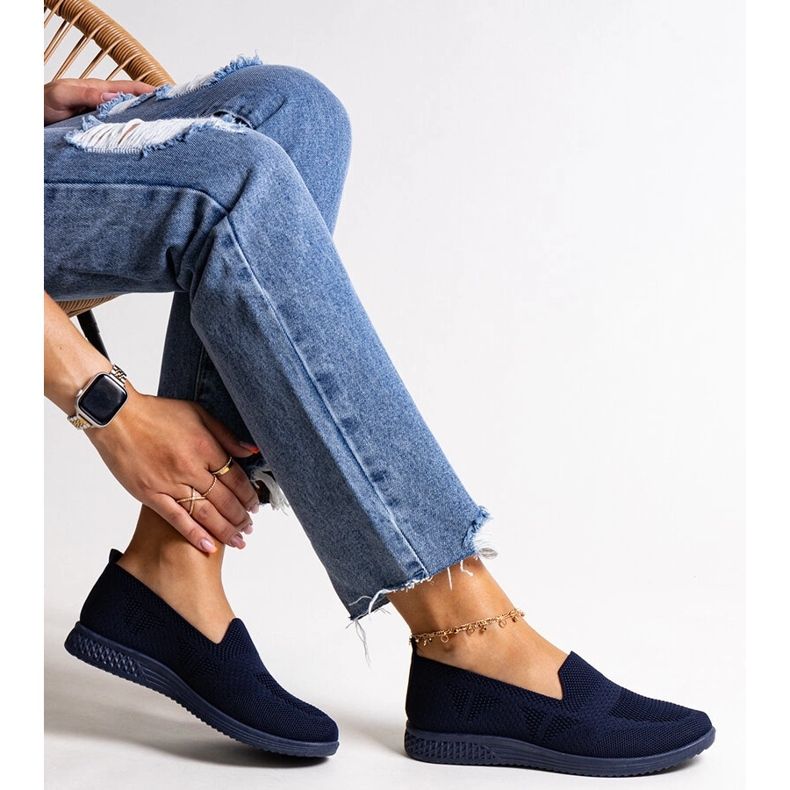 Sneaker slip-on Abadly di colore blu navy 1