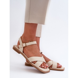 Sandali Bassi da Donna In Ecopelle S.Barski KV27-003 Beige 1