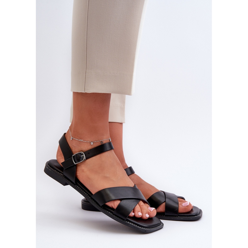 Sandali Bassi da Donna in Ecopelle S.Barski KV27-003 Nero 1