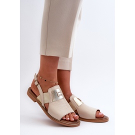 Zazoo 40385 Sandali in pelle da donna Beige 1