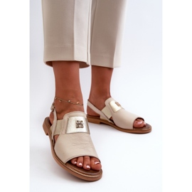 Zazoo 40385 Sandali in pelle da donna Beige 2