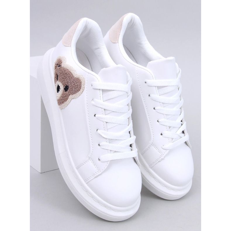 Scarpe da ginnastica bianche con orsetto Cedris bianca 1
