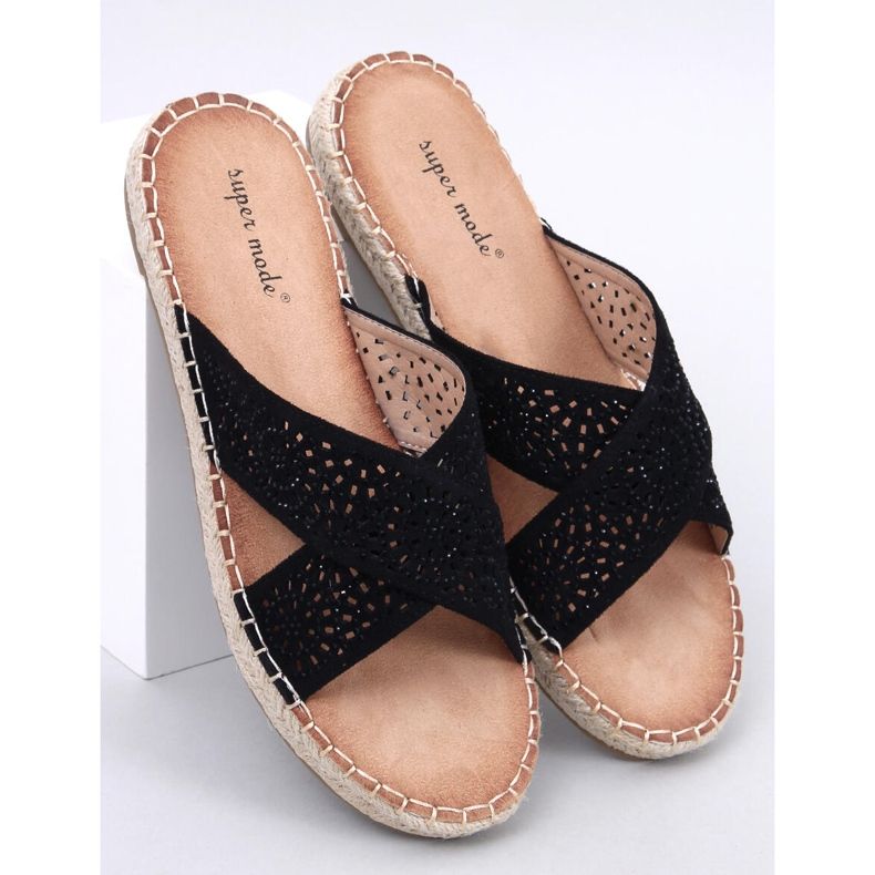 Bakou Infradito espadrillas nere da donna nero 1