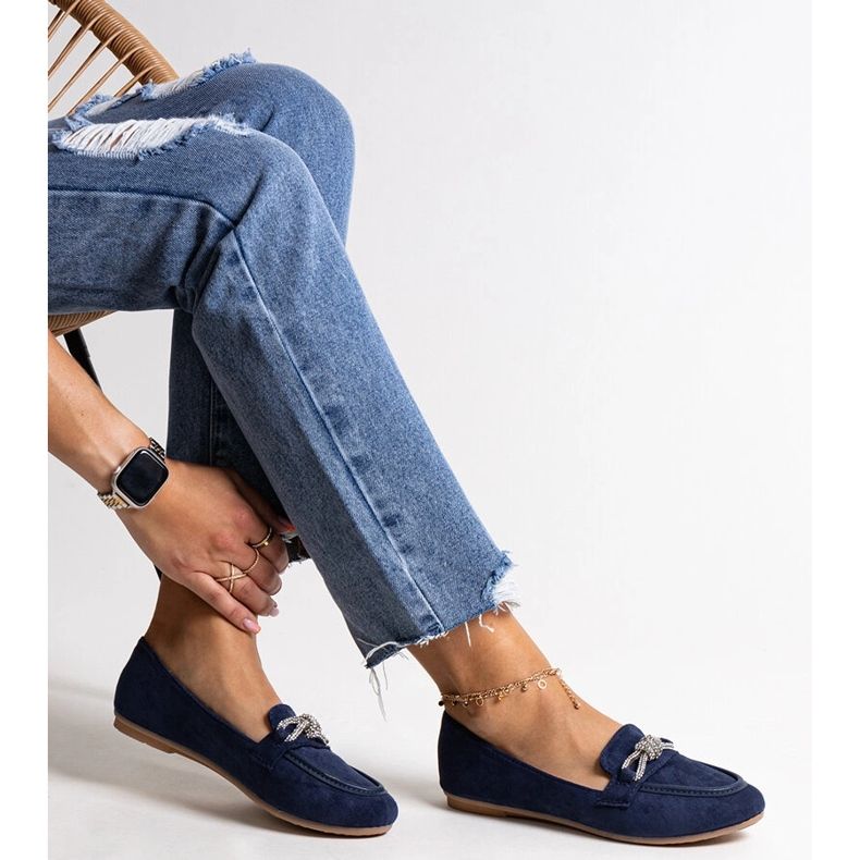 Mocassini blu navy con decorazione Jabira lucida 1