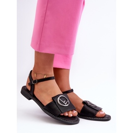 Sandali Da Donna Con Decorazione S.Barski KV27-045 Nero 1