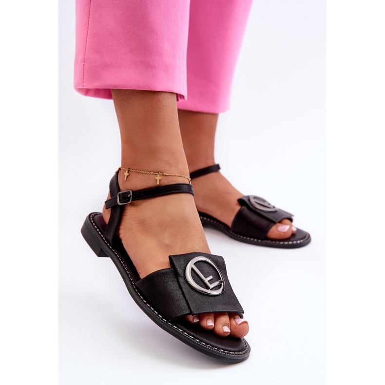 Sandali Da Donna Con Decorazione S.Barski KV27-045 Nero 2