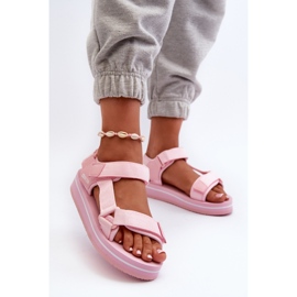 Sandali con plateau da donna Big Star NN274A533 Rosa 2